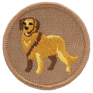 Golden Retriever Patch - 2 Inch Diameter Embroidered Patch