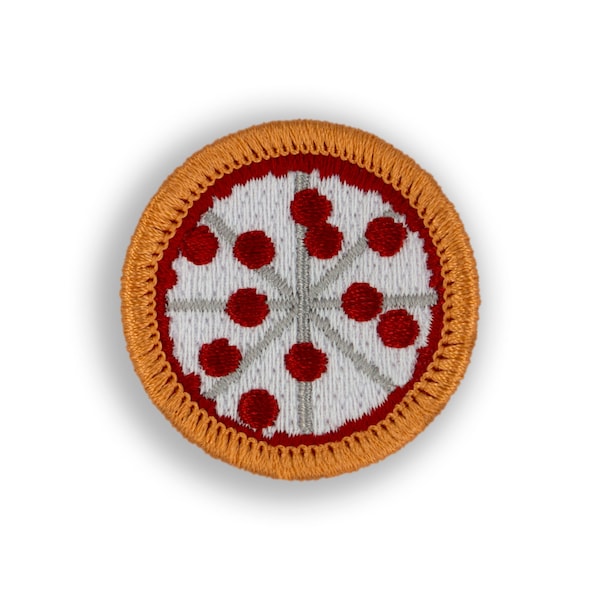 Pizza Addict Demerit Badge - 1.5" Diameter Embroidered Patch