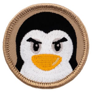 Angry Penguin Patch 2 Inch Diameter Embroidered Patch
