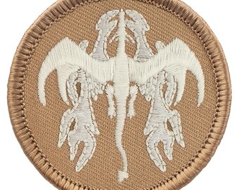 Glow in the Dark Dragon Patch – 2 Inch Diameter Embroidered Patch