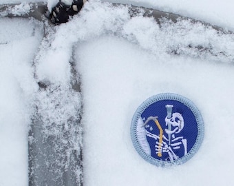 Ice Climbing Demerit Badge - 1.5" Diameter Embroidered Patch