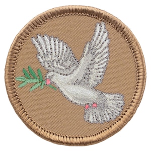 Peace Dove Patch - 2 Inch Diameter Embroidered Patch