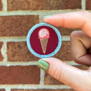 Ice Cream Lover Demerit Badge - 1.5" Diameter Embroidered Patch