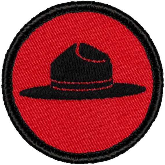 Red & Black Campaign Hat Patch R007 2 Inch Diameter Embroidered Patch -   Canada