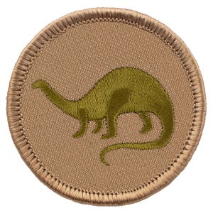 Brontosaurus Patch (F62) - 2 Inch Diameter Embroidered Patch