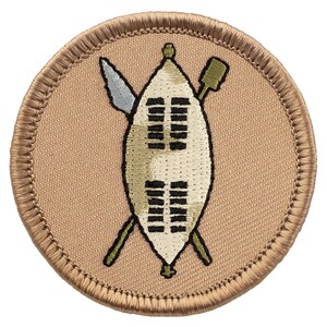 Zulu Shield Patch (320) 2 Inch Diameter Embroidered Patch