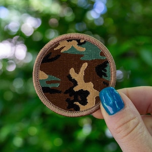 Camouflage Patch 2 Inch Diameter Embroidered Patch