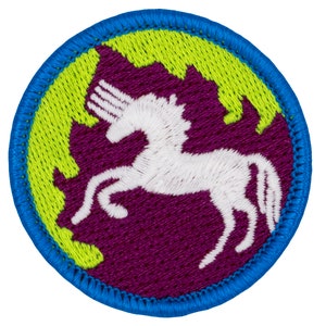Glow-in-the-Dark 4- Horned Unicorn Patch (F02) - 2 Inch Diameter Embroidered Patch