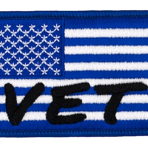 US Veteran Flag Patch Blue & White - 2&quot; x 3&quot;