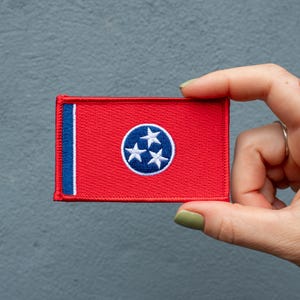 Tennessee State Flag Patch - Full Color Embroidered Patch 2&quot; x 3 3/8&quot;