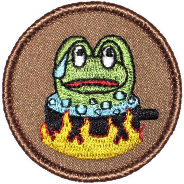 Boiling Frog Patch (D44) - 2 Inch Diameter Embroidered Patch