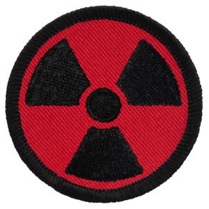 Red & Black Nuclear Patch (276R) 2 Inch Diameter Embroidered Patch