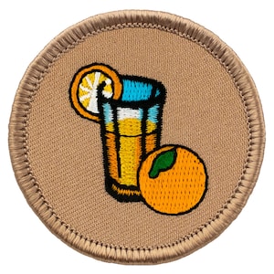 Orange Juice Patch (264) 2 Inch Diameter Embroidered Patch