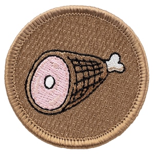 Ham Bone Patch - 2 Inch Diameter Embroidered Patch