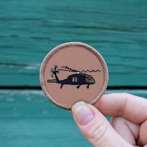 Blackhawk Helicopter Patch 2 Inch Diameter Embroidered Patch