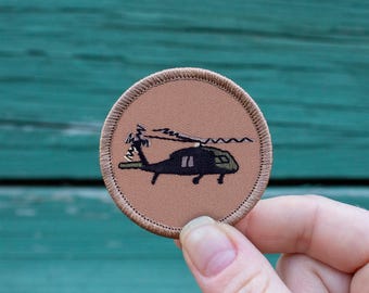 Blackhawk Helicopter Patch 2 Inch Diameter Embroidered Patch