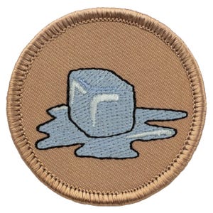 Melting Ice Cube Patch (F54) 2 Inch Diameter Embroidered Patch 69223