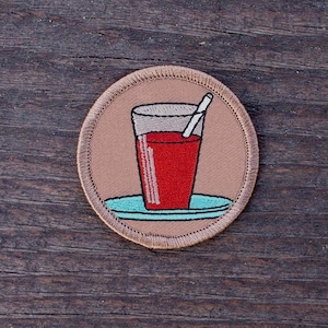 Cherry Kool Aid Patch - 2 Inch Diameter Embroidered Patch
