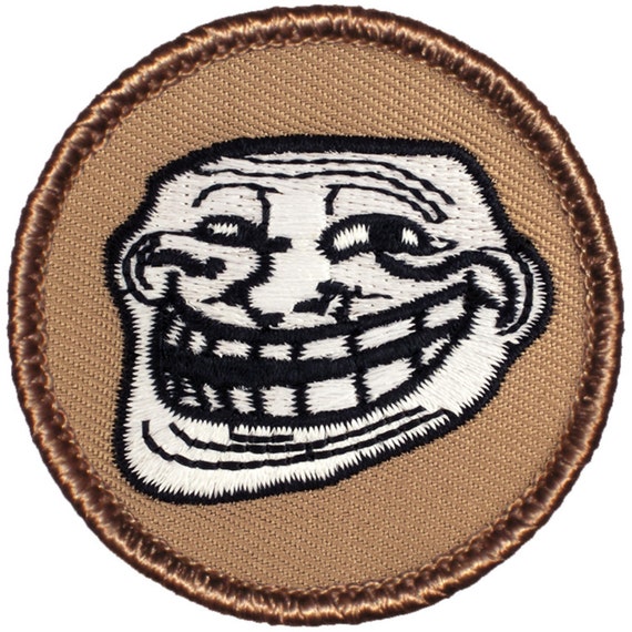 Troll Face Patch 397 2 Inch Diameter Embroidered Patch | Etsy