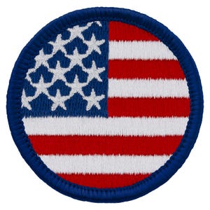 American Flag Patch 2 Inch Diameter Embroidered Patch