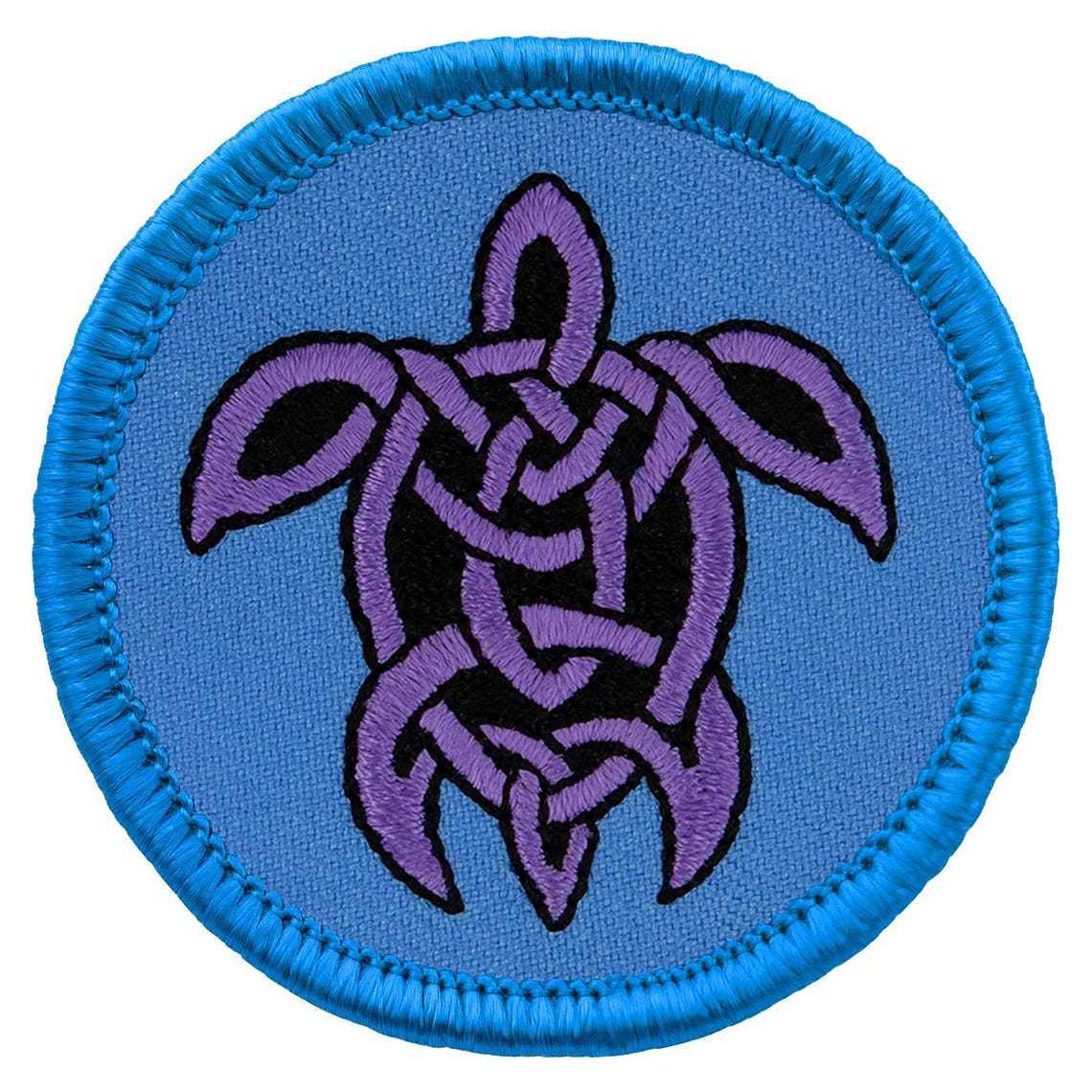 Purple Celtic Turtle Design Patch - 2 Inch Diameter Embroidered Patch ...