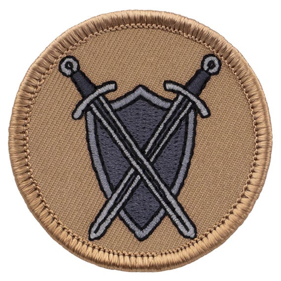 Swords and Shield Patch (224) 2 Inch Diameter Embroidered Patch - Etsy