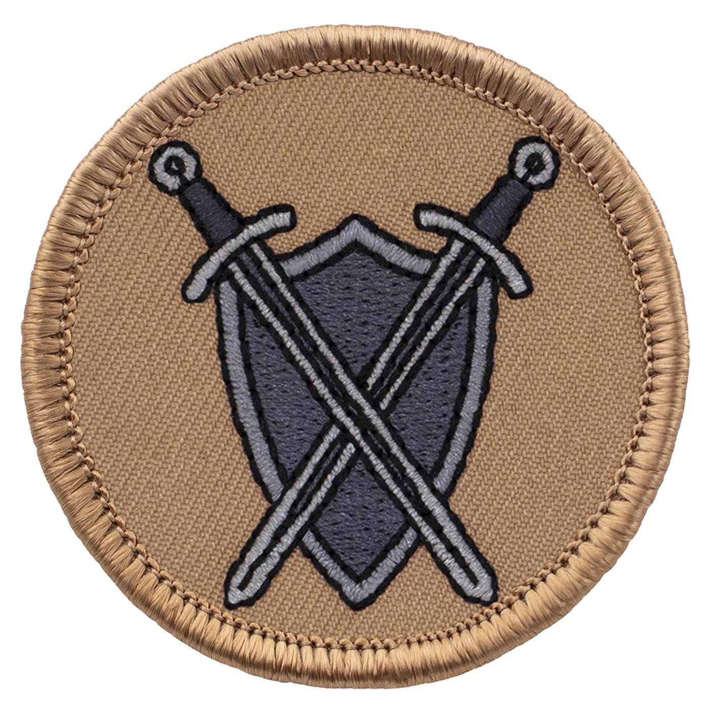 Swords and Shield Patch (224) 2 Inch Diameter Embroidered Patch - Etsy