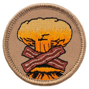 Nuclear Bacon Patch - 2 Inch Diameter Embroidered Patch