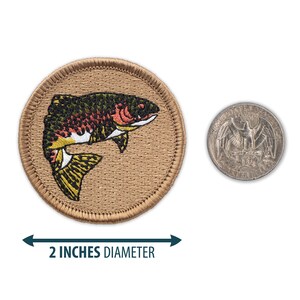 Rainbow Trout Patch (298) 2 Inch Diameter Embroidered Patch image 2