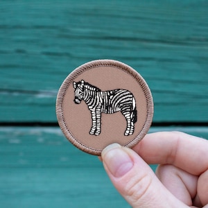 Zebra Patch (186) 2 Inch Diameter Embroidered Patch
