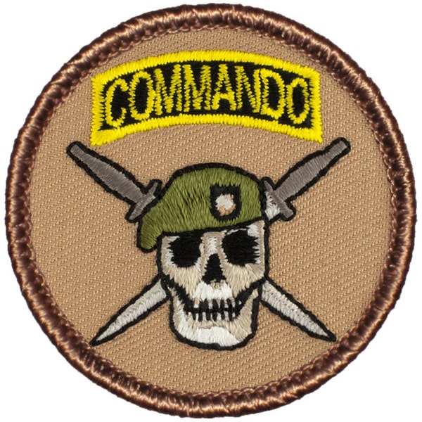 Commando Patch (411B) 2 Inch Diameter Embroidered Patch