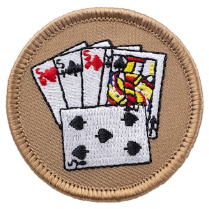 Cribbage Patch (68878) 2 Inch Diameter Embroidered Patch