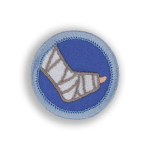 Broken Leg Demerit Badge - 1.5&quot; Diameter Embroidered Patch