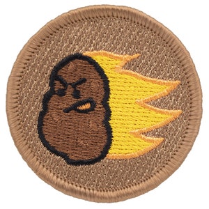 Flaming (Hot!) Potato Patch – 2 Inch Diameter Embroidered Patch