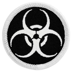 Glow-in-the-dark Biohazard Patch (275GL) 2 Inch Diameter Embroidered Patch