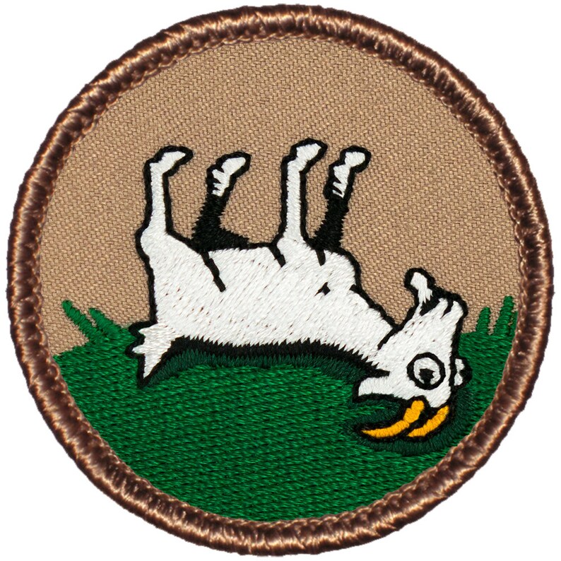 2 Inch Diameter Embroidered Patch 126 Fainting Goat Patch