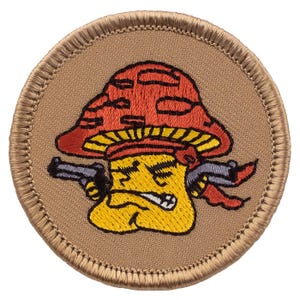 Shooting Mushroom Patch (248) 2 Inch Diameter Embroidered Patch