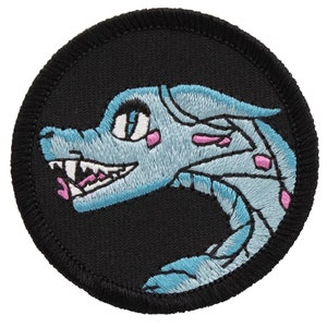Friendly Dragon Patch - 2 Inch Diameter Embroidered Patch