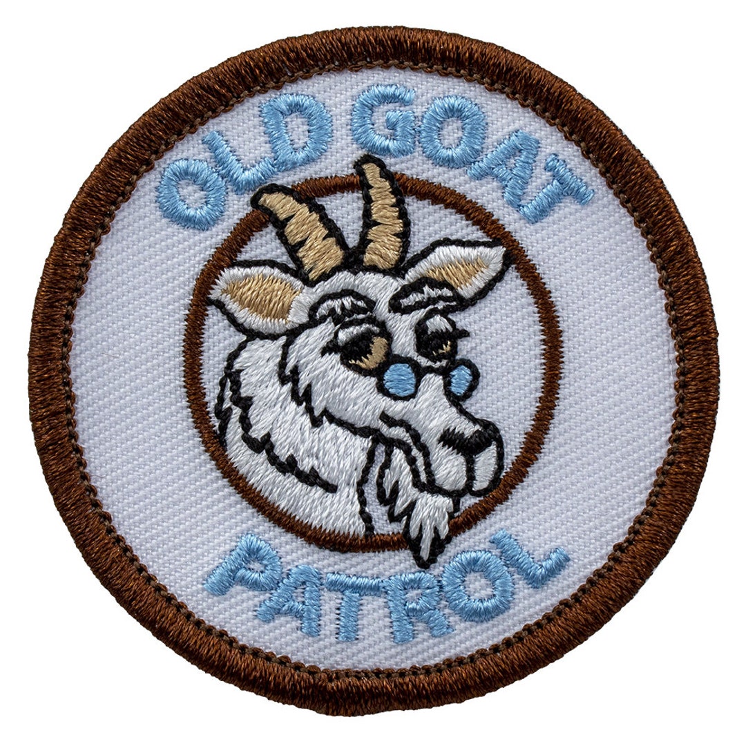 Old Goat Patrol Caption 2 Inch Diameter Embroidered Patch Etsy