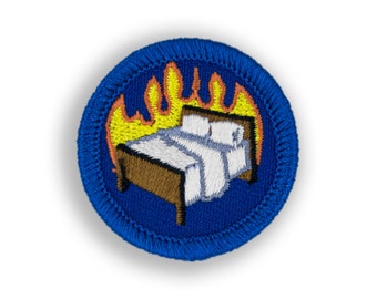 Hot in Bed Demerit Badge - 1.5" Diameter Embroidered Patch