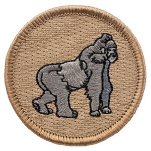 Silverback Gorilla Patch - 2 Inch Diameter Embroidered Patch