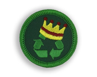 Recycling Royalty Demerit Badge - 1.5" Diameter Embroidered Patch