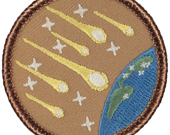 Meteor Shower Patch (602) 2 Inch Diameter Embroidered Patch