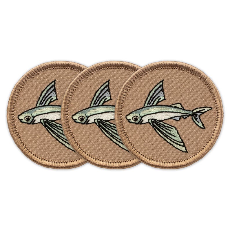 Flying Fish Patch (131) 2 Inch Diameter Embroidered Patch - Etsy