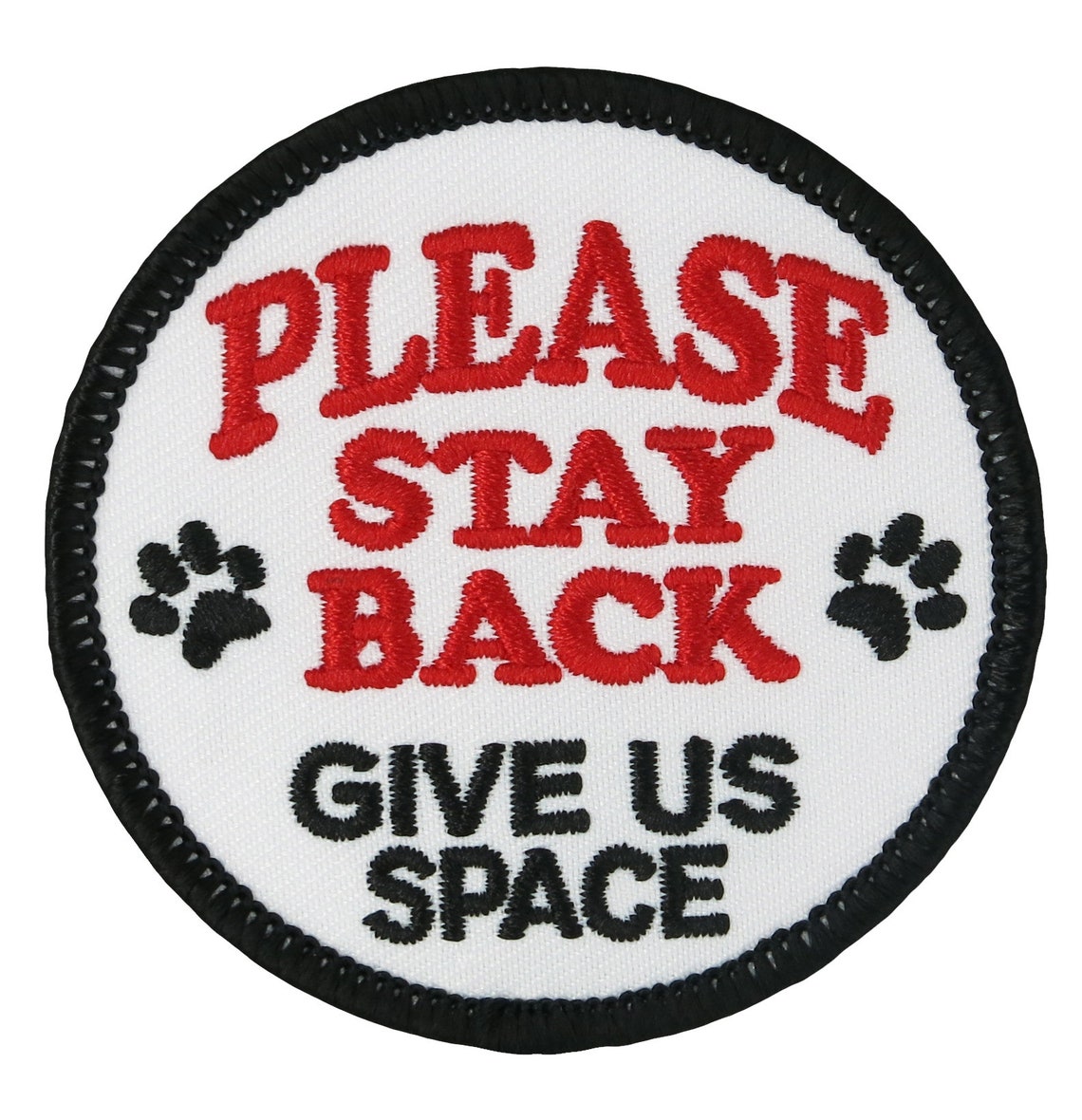 Please Stay Back Give Us Space Service Dog Embroidered Etsy