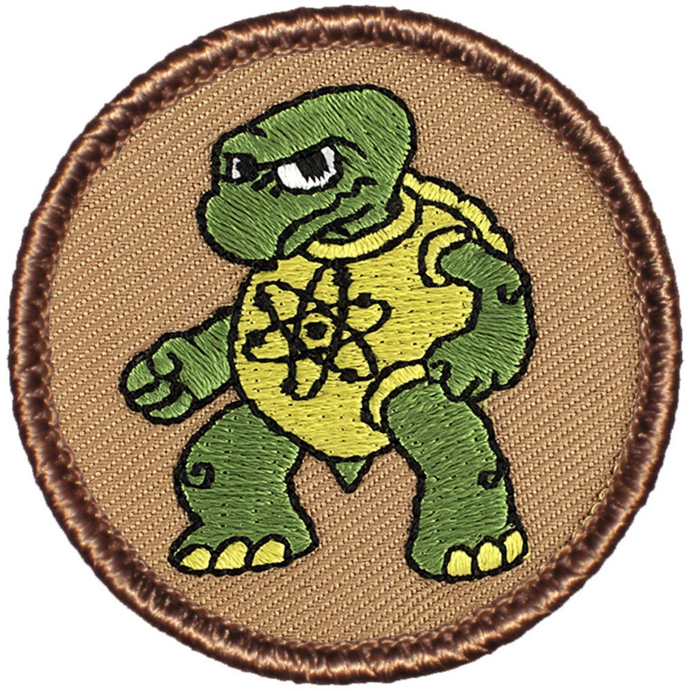 Atomic Turtle Patch - 2 Inch Diameter Embroidered Patch - Etsy