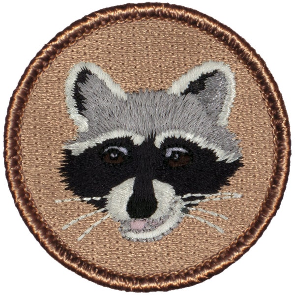 Raccoon Patch 2 Inch Diameter Embroidered Patch