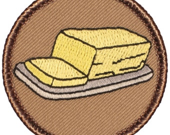Stick of Butter Patch (619) 2 Inch Diameter Embroidered Patch