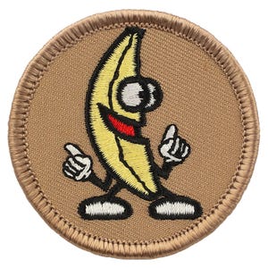 Dancing Banana (045) Patch - 2 Inch Diameter Embroidered Patch