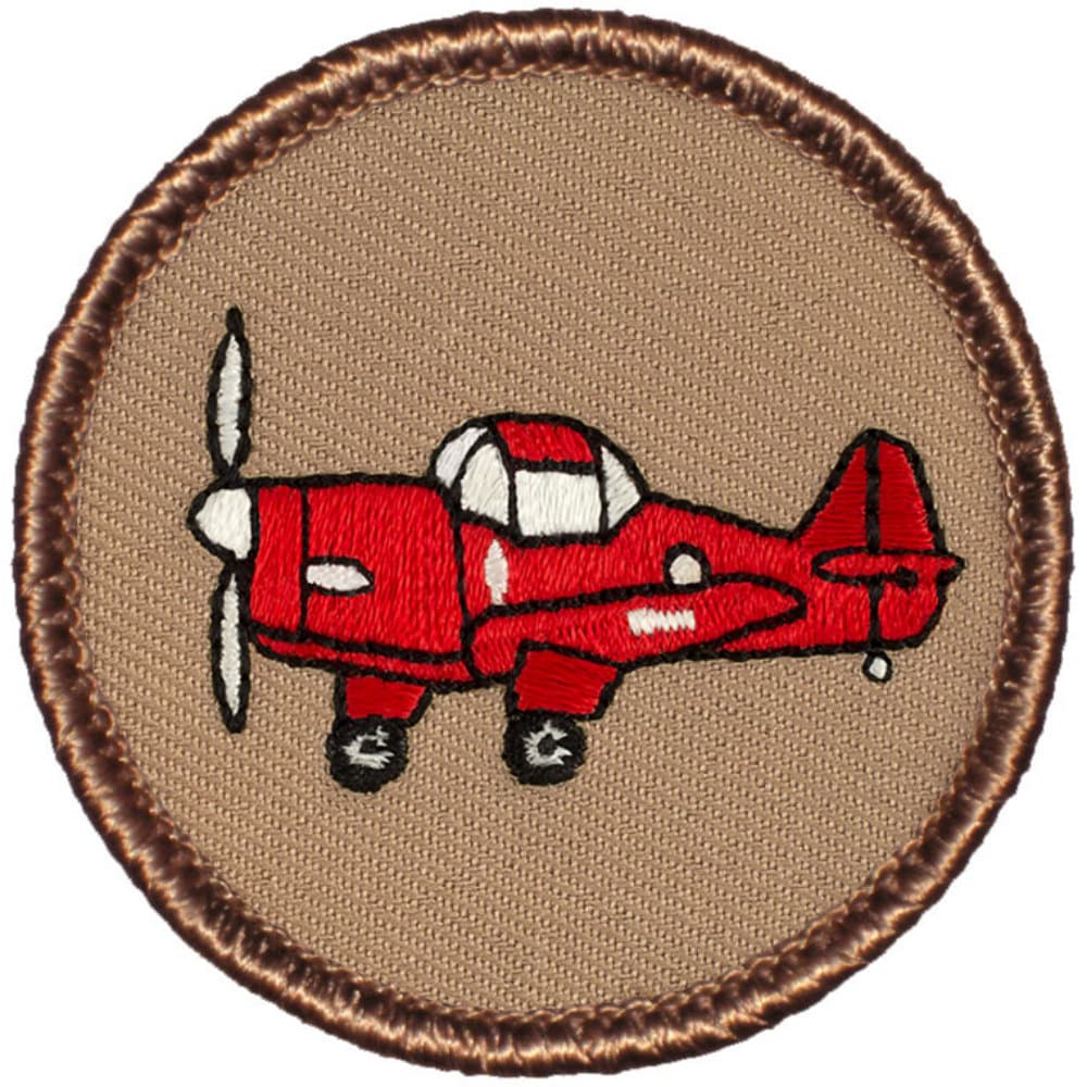 Airplane Patch 2 Inch Diameter Embroidered Patch